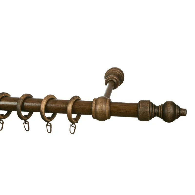 Κουρτινόξυλο Φ28mm Μονό 120cm Με Άκρα Grace Allure Walnut 680124