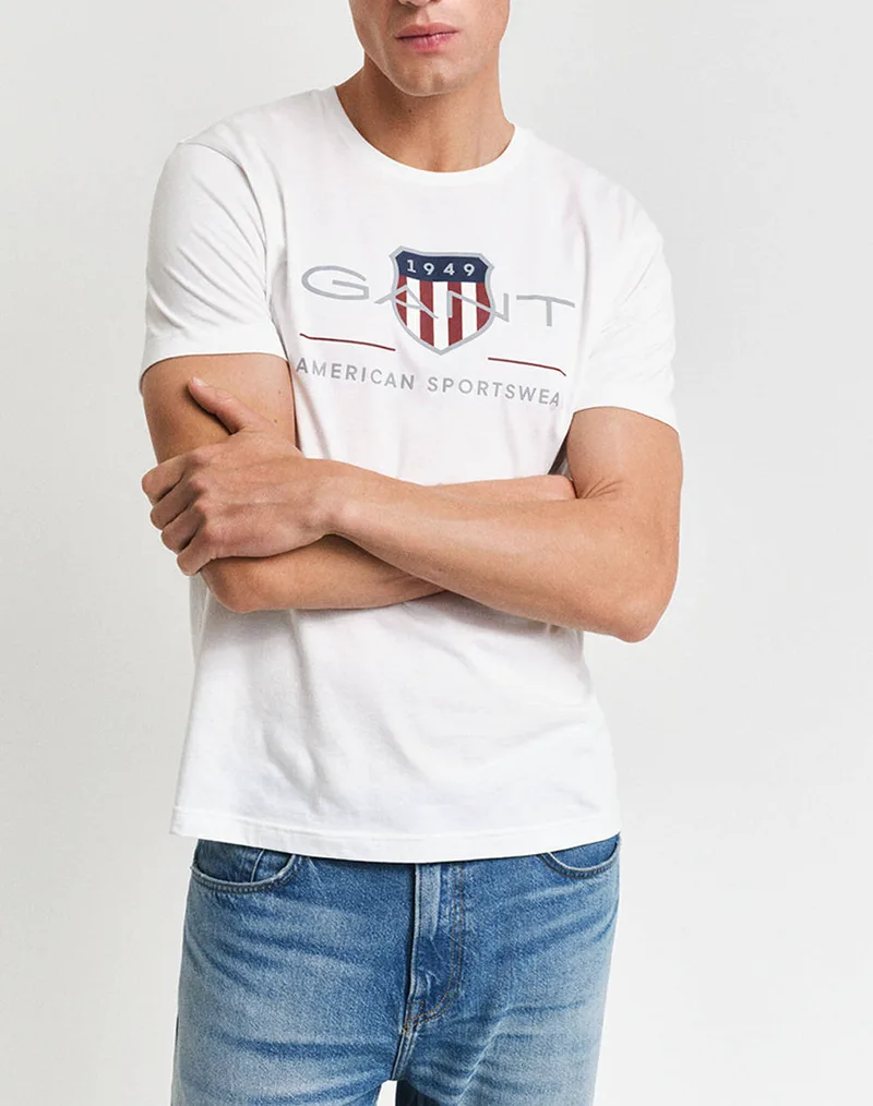 GANT ΜΠΛΟΥΖΑ ΚΜ REG ARCHIVE SHIELD SS T-SHIRT 3G2003199-110 White