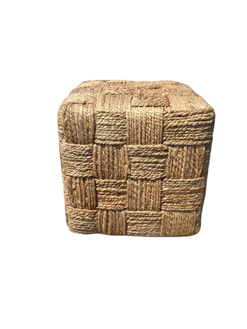Πουφ γιούτα φυσικό 40x40x40εκ.