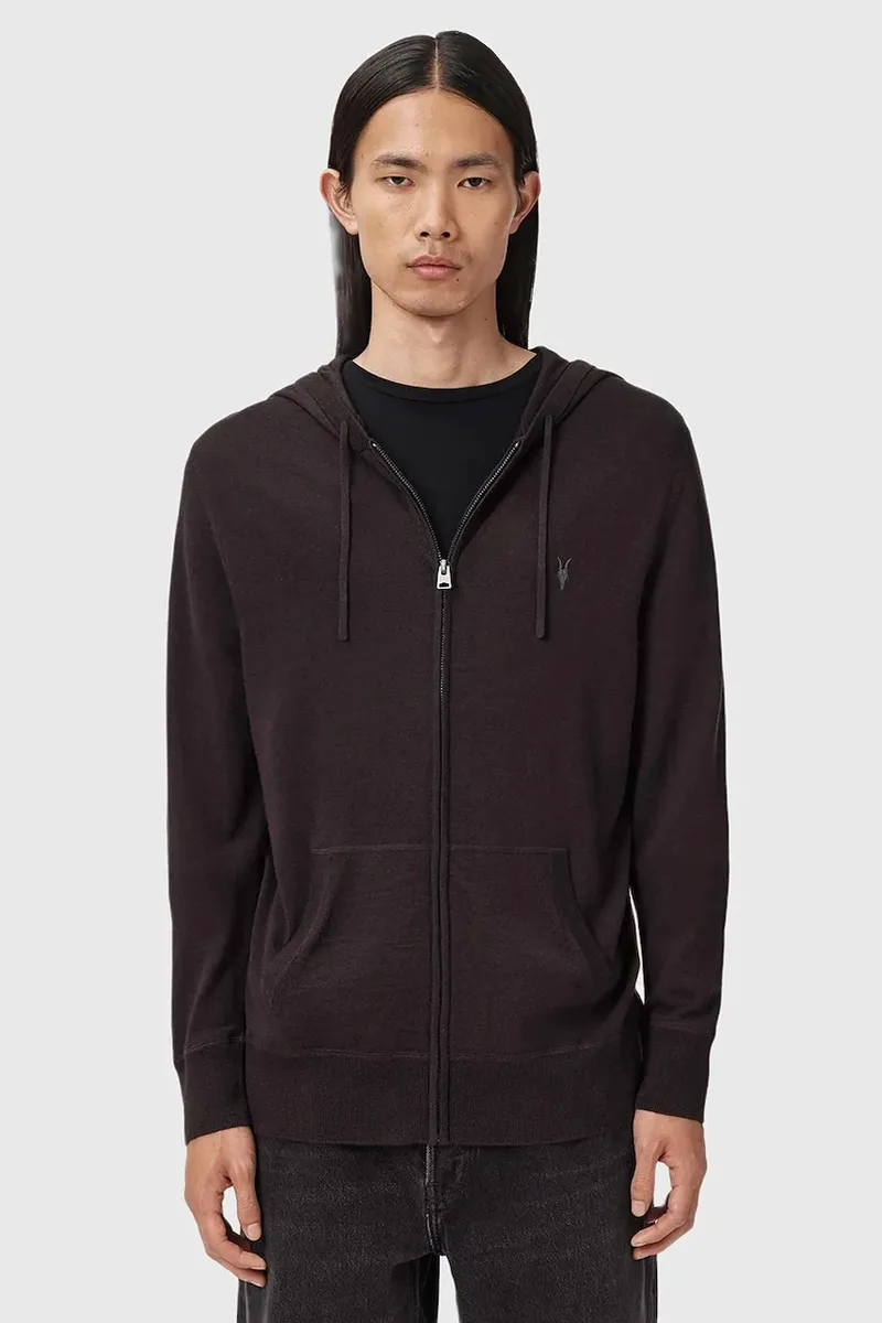 Μάλλινη μπλούζα AllSaints MODE MERINO ZIP HOOD
