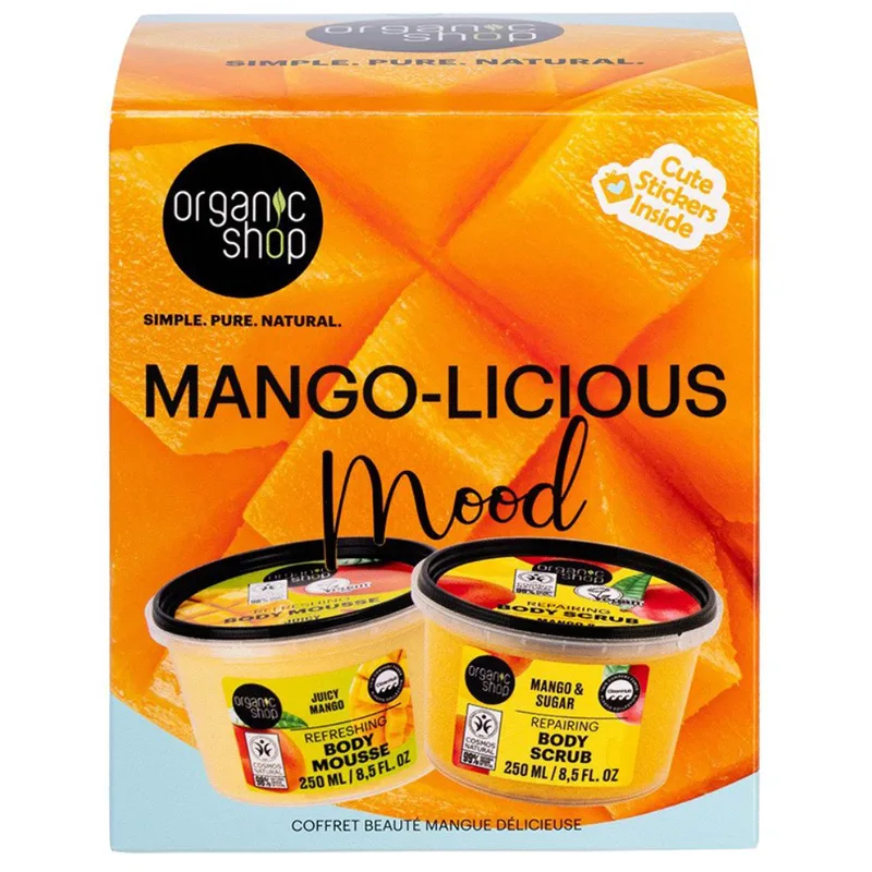 Organic Shop Promo Mango Licious Mood Refreshing Body Mousse 250ml & Repaing Body Scrub 250ml