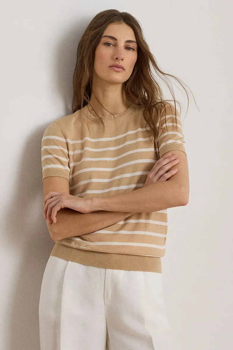 Lauren Ralph Lauren πουλόβερ με κοντό μανίκι γυναικείο με μοντάλ