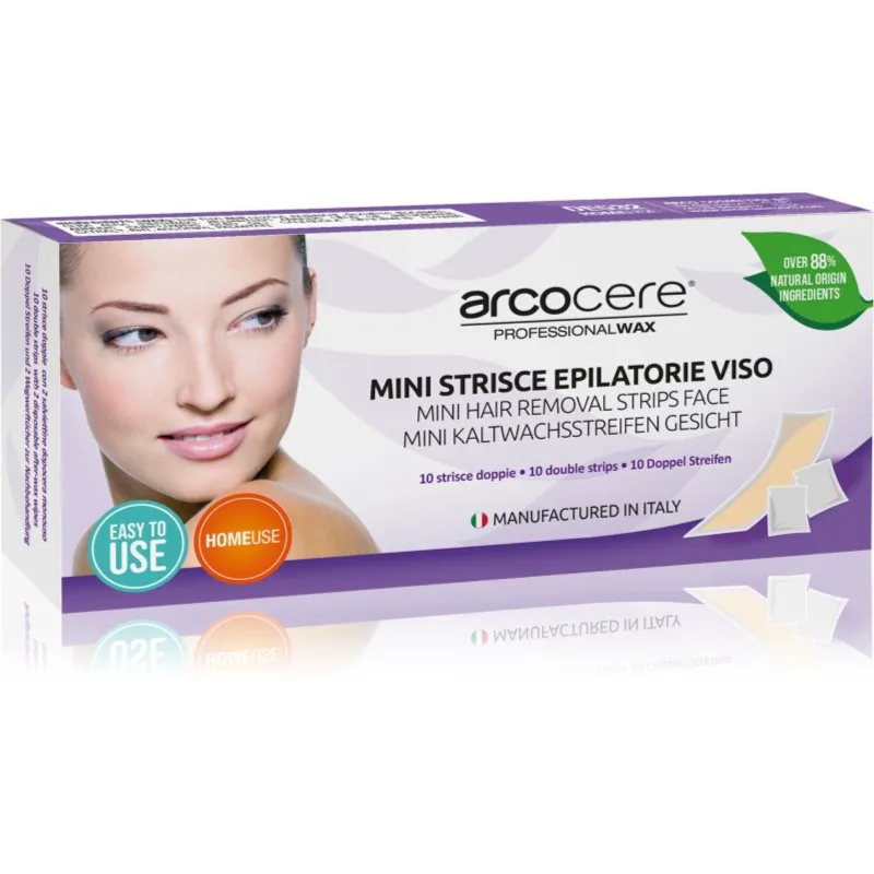 Arcocere Professional Wax Λωρίδες αποτρίχωσης με κερί για το πρόσωπο για γυναίκες 10 τμχ