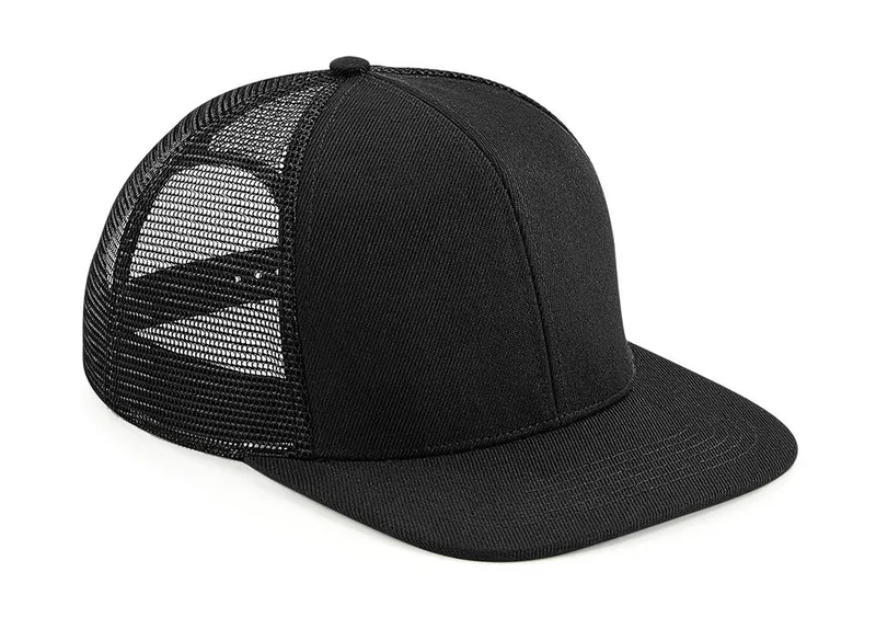 Καπέλο Trucker B664 Beechfield Original Flat Peak 6 φύλλων Black/Black