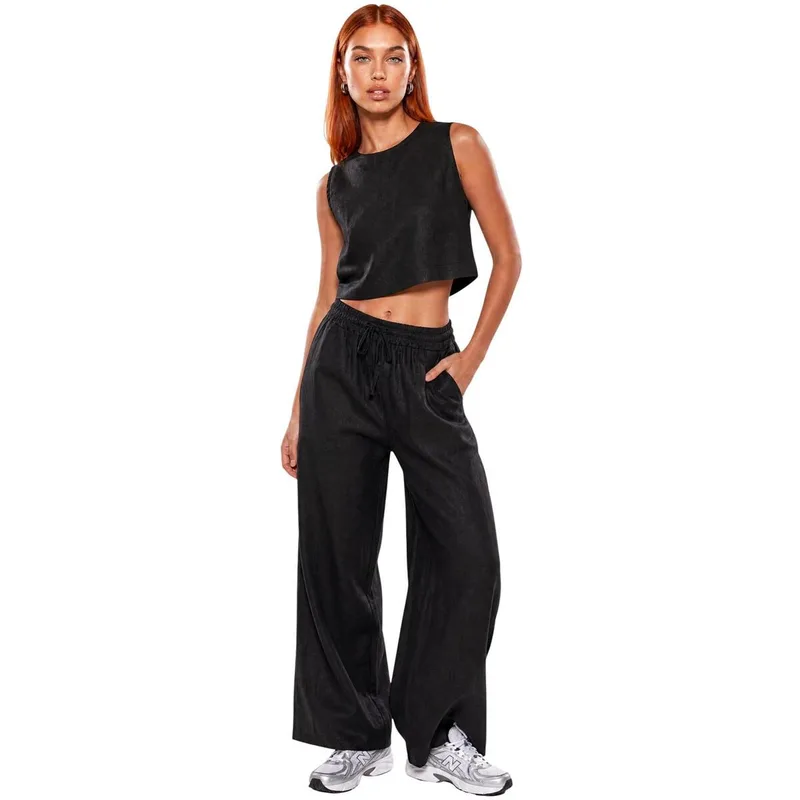 Σετ I Am Pantaloni Lino Ampi 17449