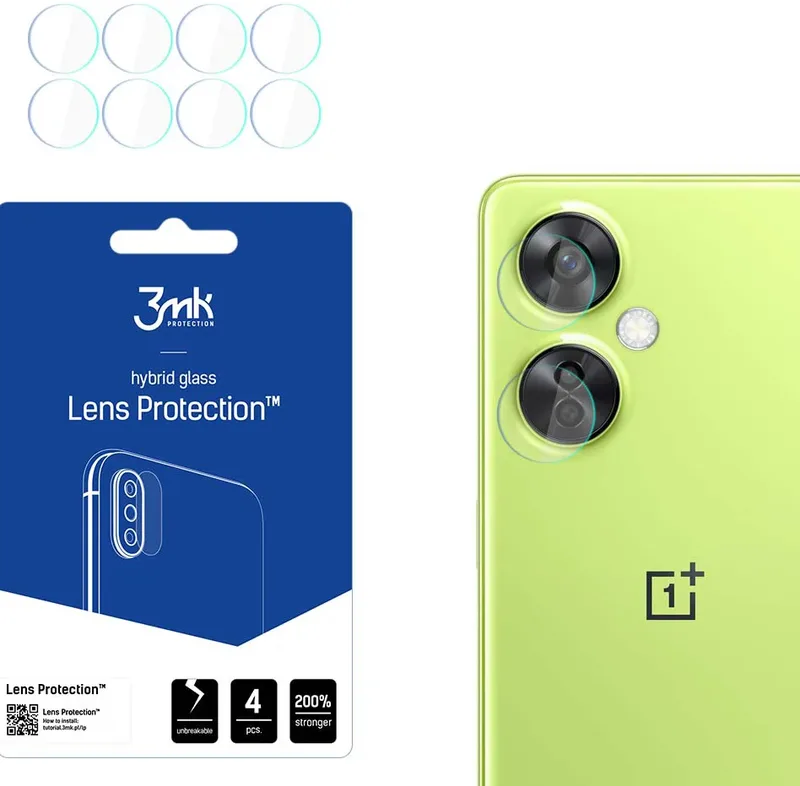 3MK Hybrid Glass Camera Protector - Αντιχαρακτικό Υβριδικό Προστατευτικό Γυαλί για Φακό Κάμερας OnePlus Nord CE 3 Lite - 4 Τεμάχια (5903108522069)