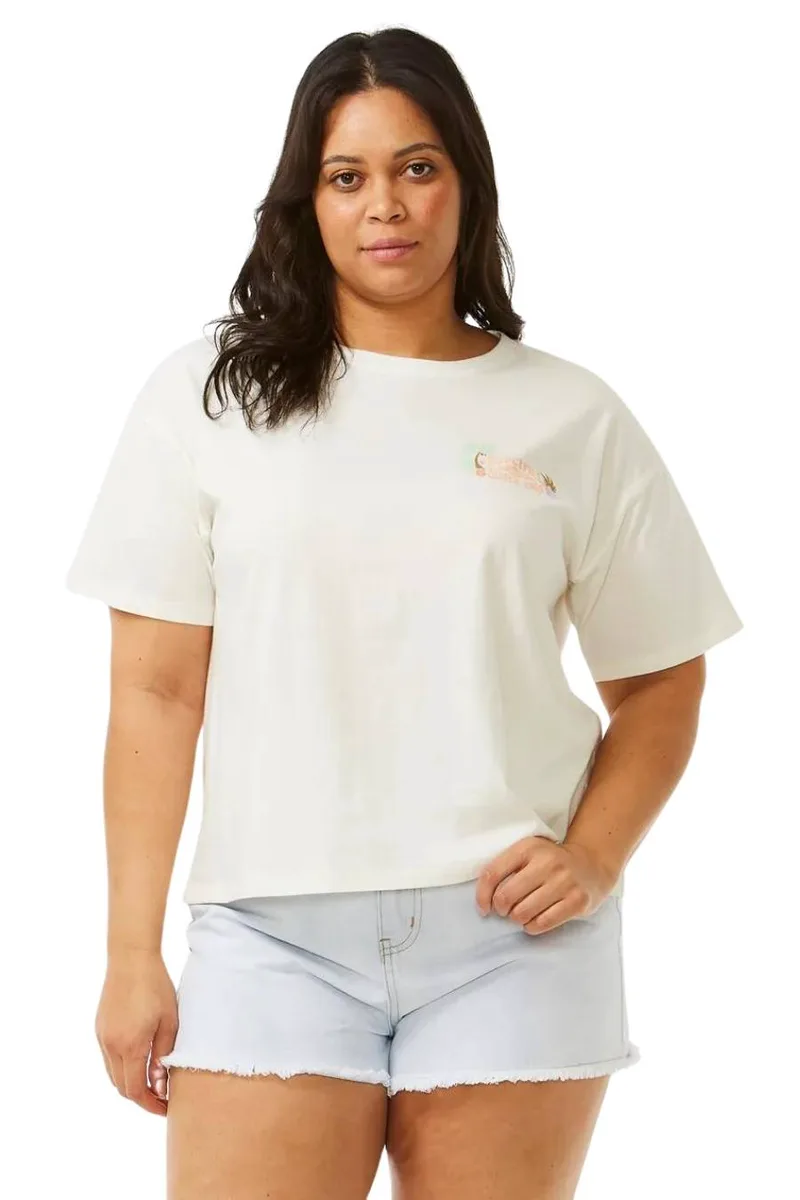 RIP CURL T Shirt TIKI TROPICS RELAXED TEE - Λευκό-0BIWTE-WHITE