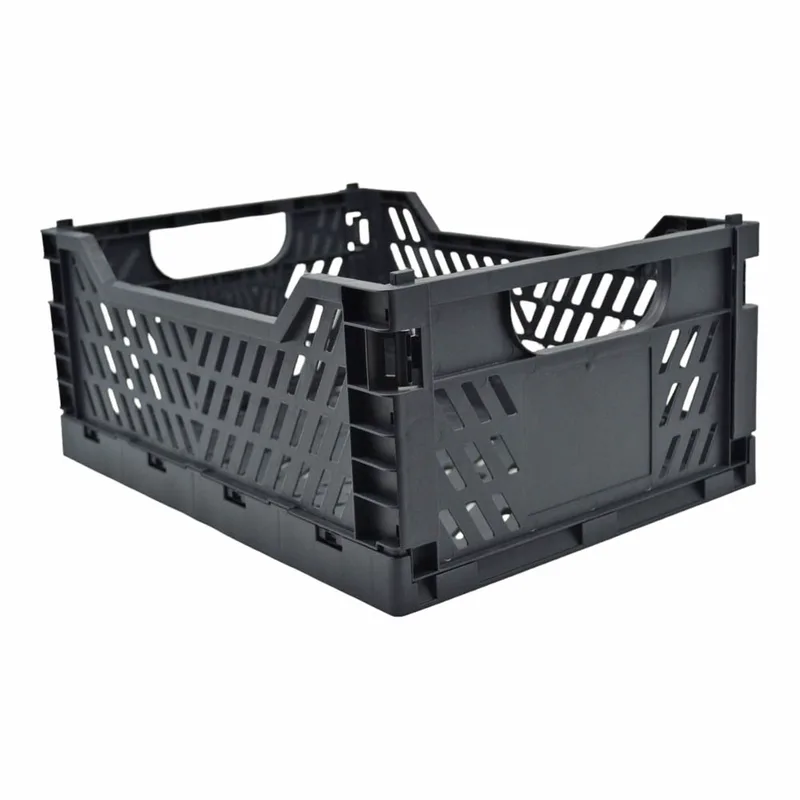 Καλάθι 12lt Αναδιπλούμενο Μαύρο Πλαστικό 34x24.8x14.7cm ANKOR