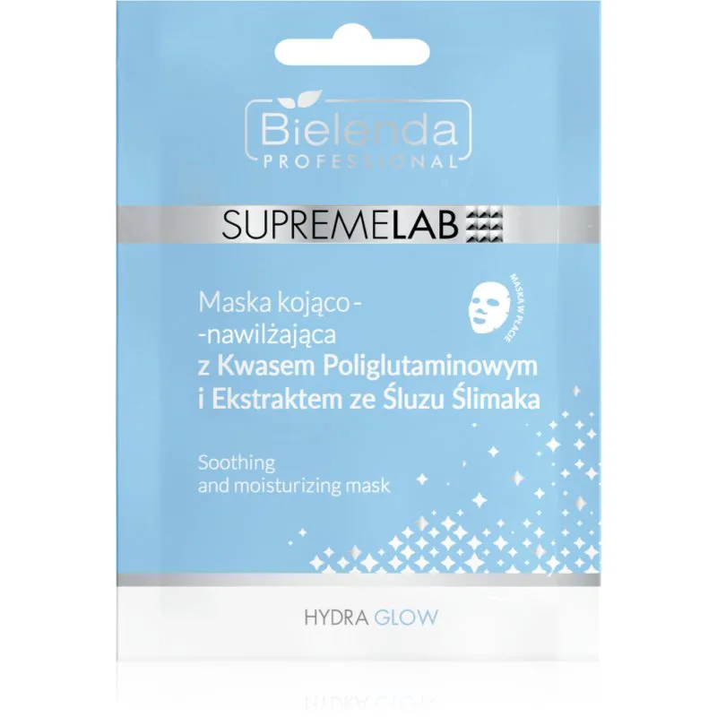 Bielenda Professional Supremelab Hydra Glow υφασμάτινη μάσκα ενυδάτωσης με εκχύλισμα σαλιγκαριού 1 τμχ