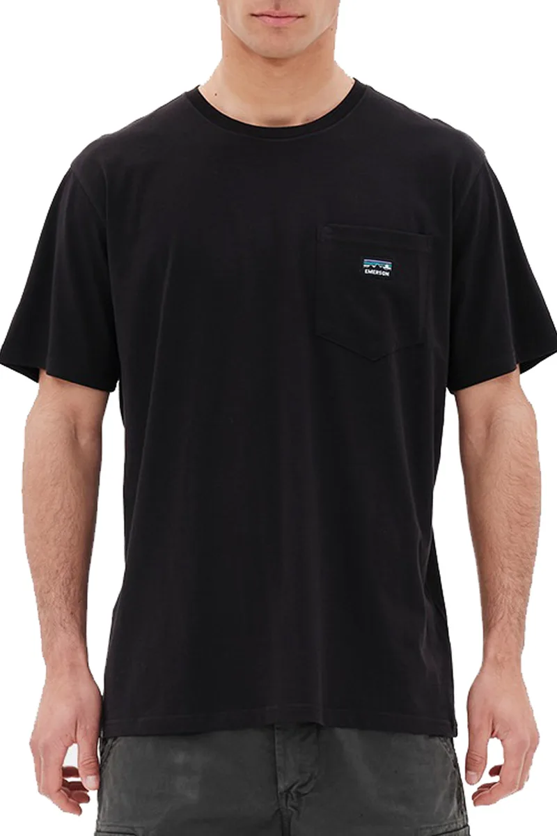 Μπλούζα Κοντομάνικη Emerson Pocket Logo 221.EM33.98-BLACK Ανδρικό