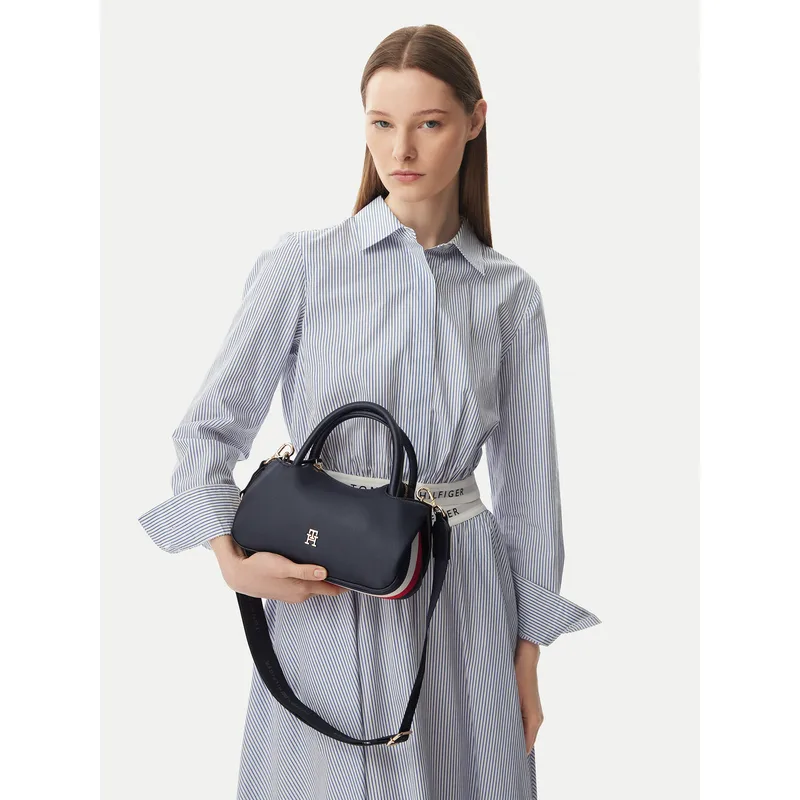 Τσάντα Tommy Hilfiger Th Logotape Mini Satchel AW0AW18743 Σκούρο μπλε
