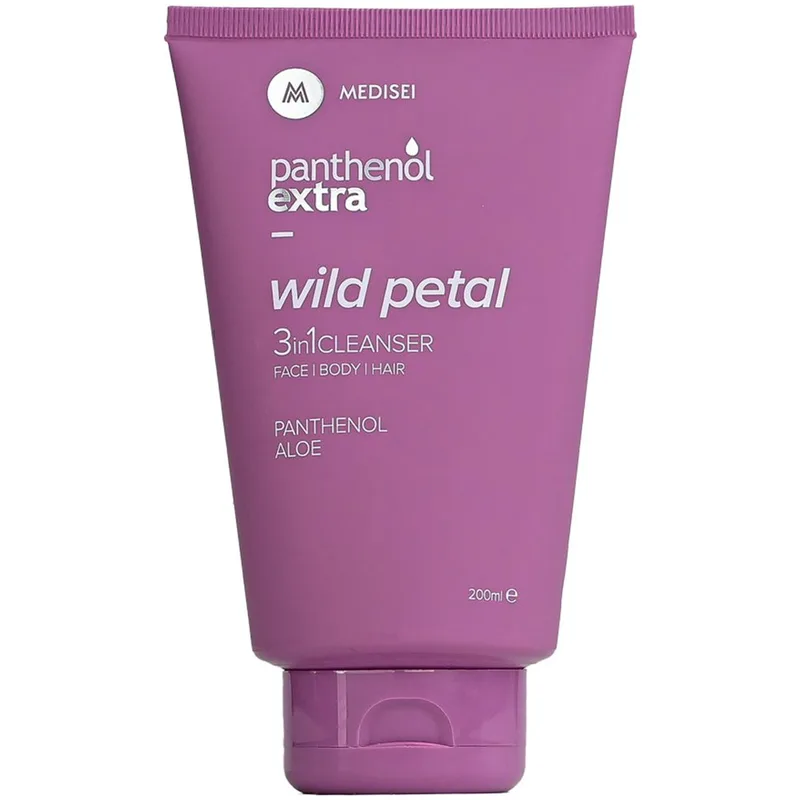 Panthenol Extra Wild Petal 3in1 Face, Body & Hair Cleanser Γυναικείο Αφρόλουτρο για Πρόσωπο, Σώμα & Μαλλιά με Άρωμα Λουλουδιών 200ml