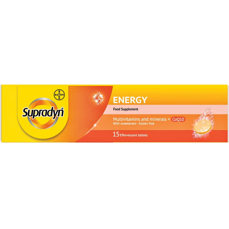Supradyn Energy Q10 Συμπλήρωμα Διατροφής με Βιταμίνες, Μέταλλα & Συνένζυμο Q10, 15 Effer.tabs