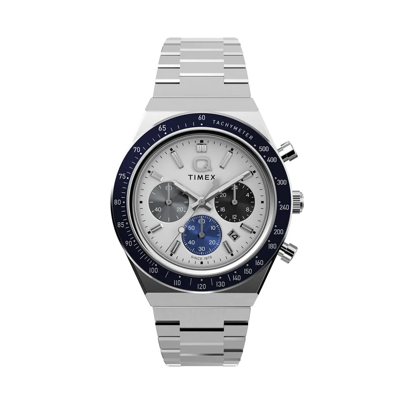 Ρολόι Timex Q Timex® Chronograph TW2Y36200 Ασημί