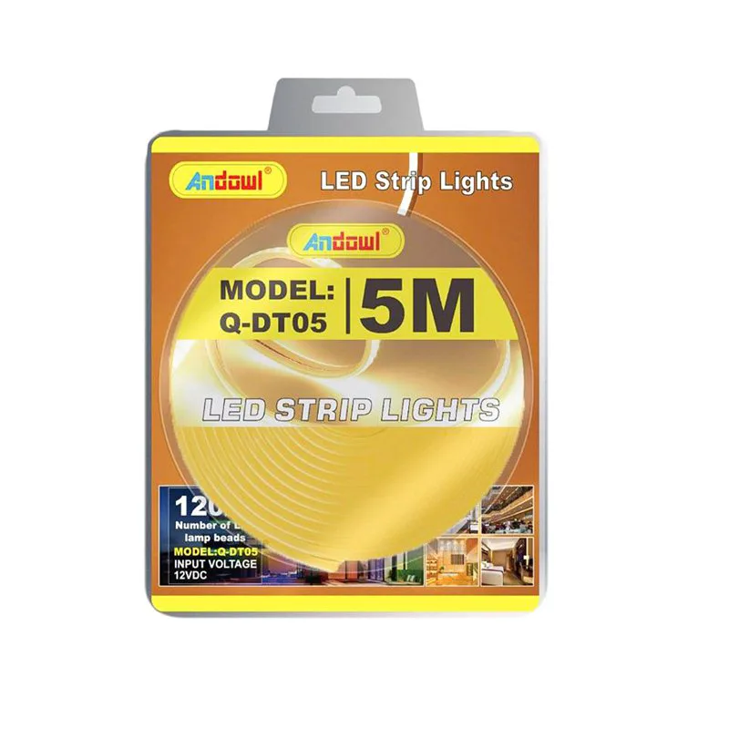 Andowl Ταινία LED Τροφοδοσίας 12V με Κίτρινο Φως Μήκους 5m