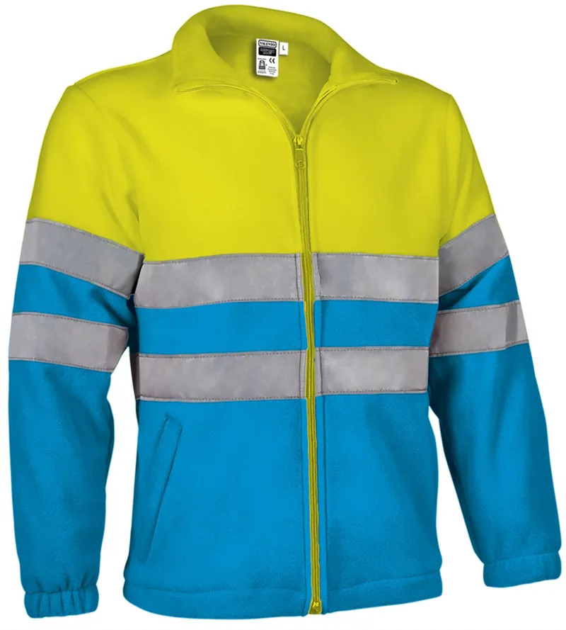 Hi-Vis Fleece Jacket AIRPORT Valento FPVAAIRAL Fluo Yellow-Tropical Blue