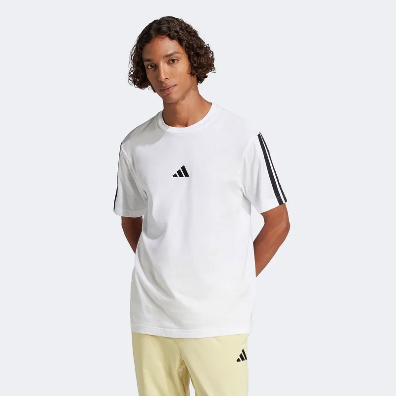 ADIDAS ESSENTIALS 3-STRIPES SINGLE JERSEY T-SHIRT ΑΣΠΡΟ