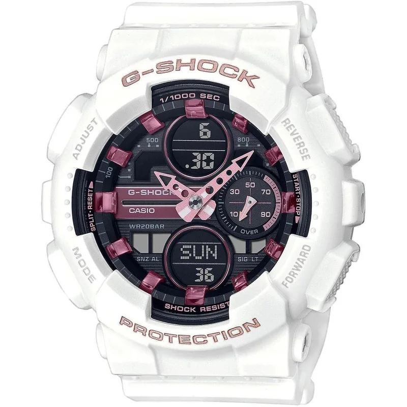 CASIO G-Shock Chronograph - GMA-S140M-7AER White case with White Rubber Strap