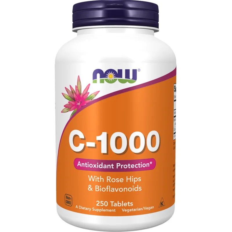 Now Foods Vitamin C-1000 with Rose Hips & Bioflavonoids Συμπλήρωμα Διατροφής με Βιταμίνης C, Σκόνη Αγριοτριανταφυλλιάς & Σύμπλεγμα από Βιοφλαβονοειδή Εσπεριδοειδών για Ενίσχυση του Ανοσοποιητικού & Ολοκληρωμένη Αντιοξειδωτική Προστασία 250tabs