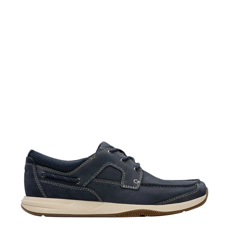 Ανδρικά παπούτσια Clarks Sailview Lace 26176972 μπλε δέρμα nubuck