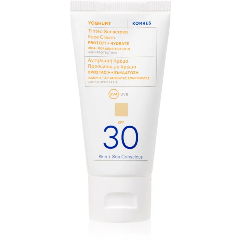 Korres Yoghurt Tinted Sunscreen αντηλιακή κρέμα με χρώμα SPF 30 50 ml