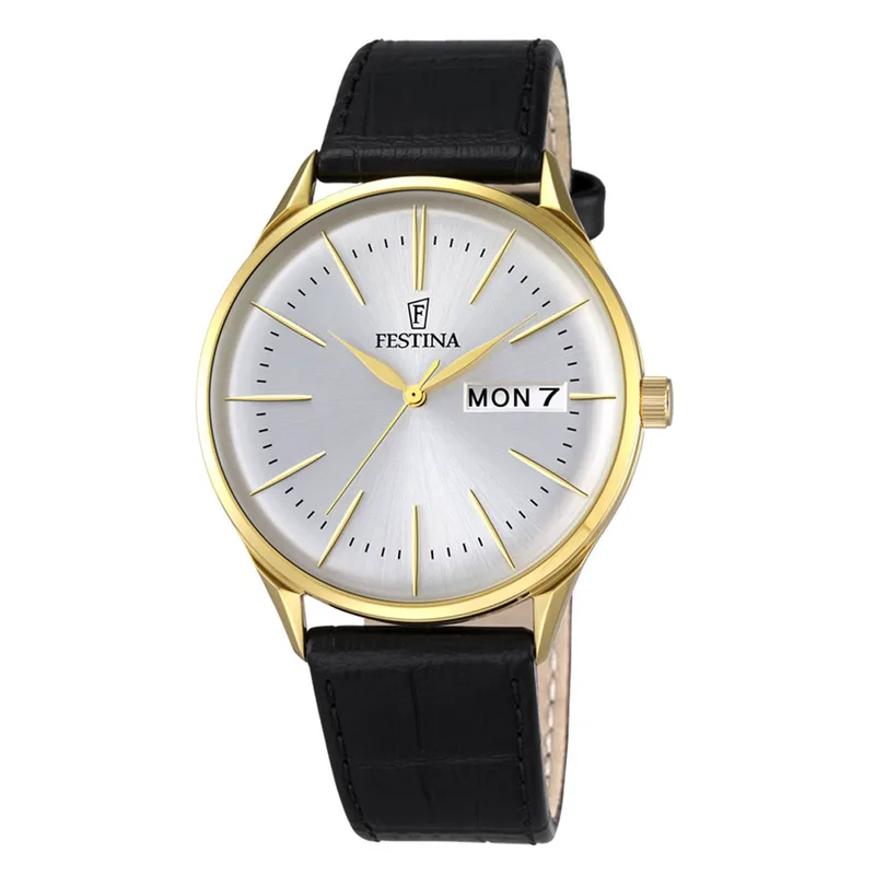 FESTINA Classic Black Leather Strap F6838-1