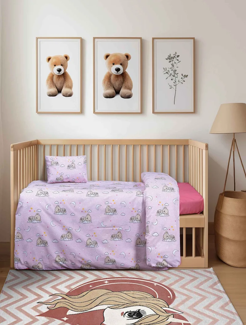 Σετ Σεντόνια Λίκνου 2 Τεμαχίων Madi Bearsleep 70x120