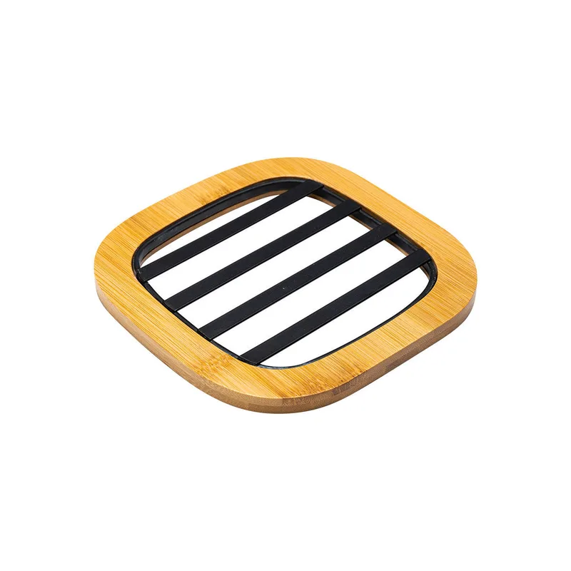 ESTIA ΒΑΣΗ ΜΑΓΕΙΡΙΚΟΥ ΣΚΕΥΟΥΣ BAMBOO ESSENTIALS MEΤΑΛΛΙΚΗ 17x17x1cm ΜΑΥΡΟ 01-13189
