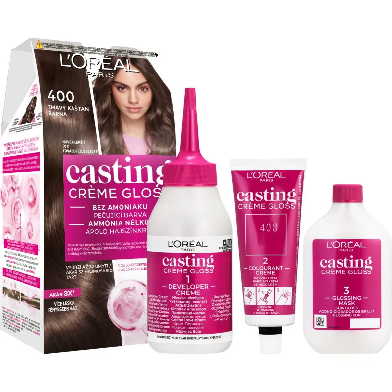 L’Oréal Paris Casting Creme Gloss βαφή μαλλιών απόχρωση 400 Dark Brown 1 τμχ