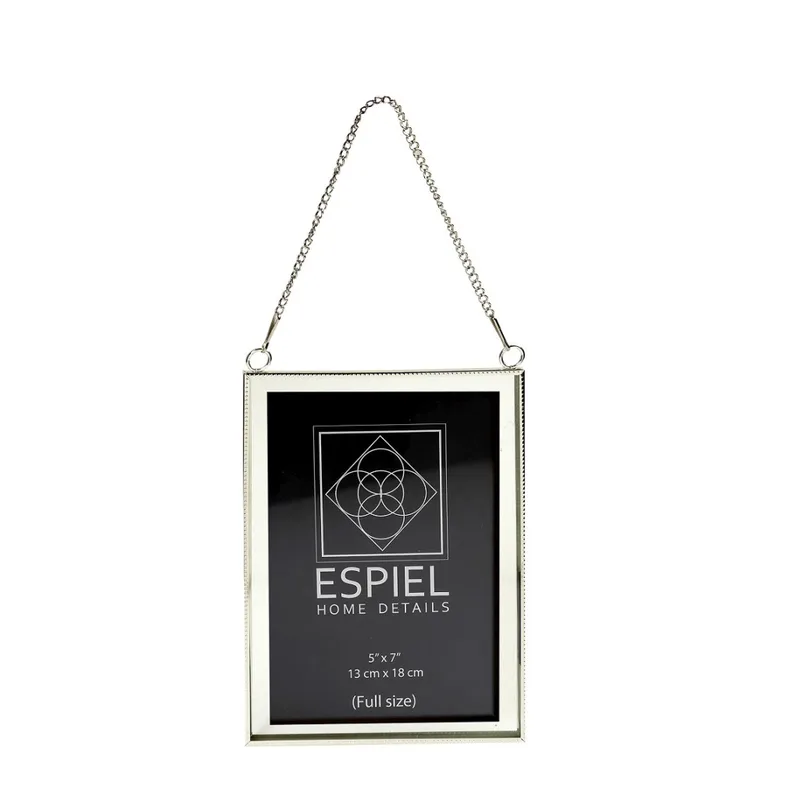 Κορνίζα Κρεμαστή Μεταλλική Ασημί ESPIEL 15x20εκ. FAM711 (Υλικό: Μεταλλικό, Χρώμα: Ασημί ) - ESPIEL - FAM711