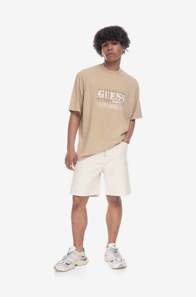 Μπλουζάκι Guess Washed Grid Logo Tee
