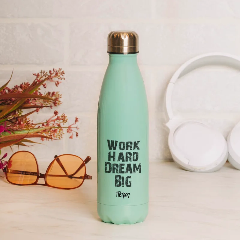 Work Hard Dream Big - Μπουκάλι Θερμός 500ml - Μέντα