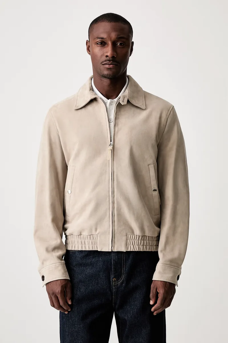 Mackage κοντό μπουφάν ανδρικό δερμάτινο σουέτ