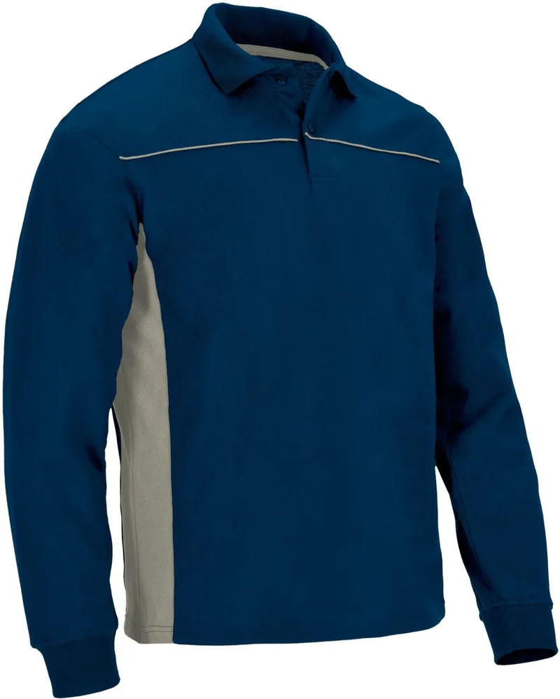 Μακρυμάνικο Polo Shirt THUNDER Valento POVATHLMB Orion Navy Blue-Sand Μπεζ