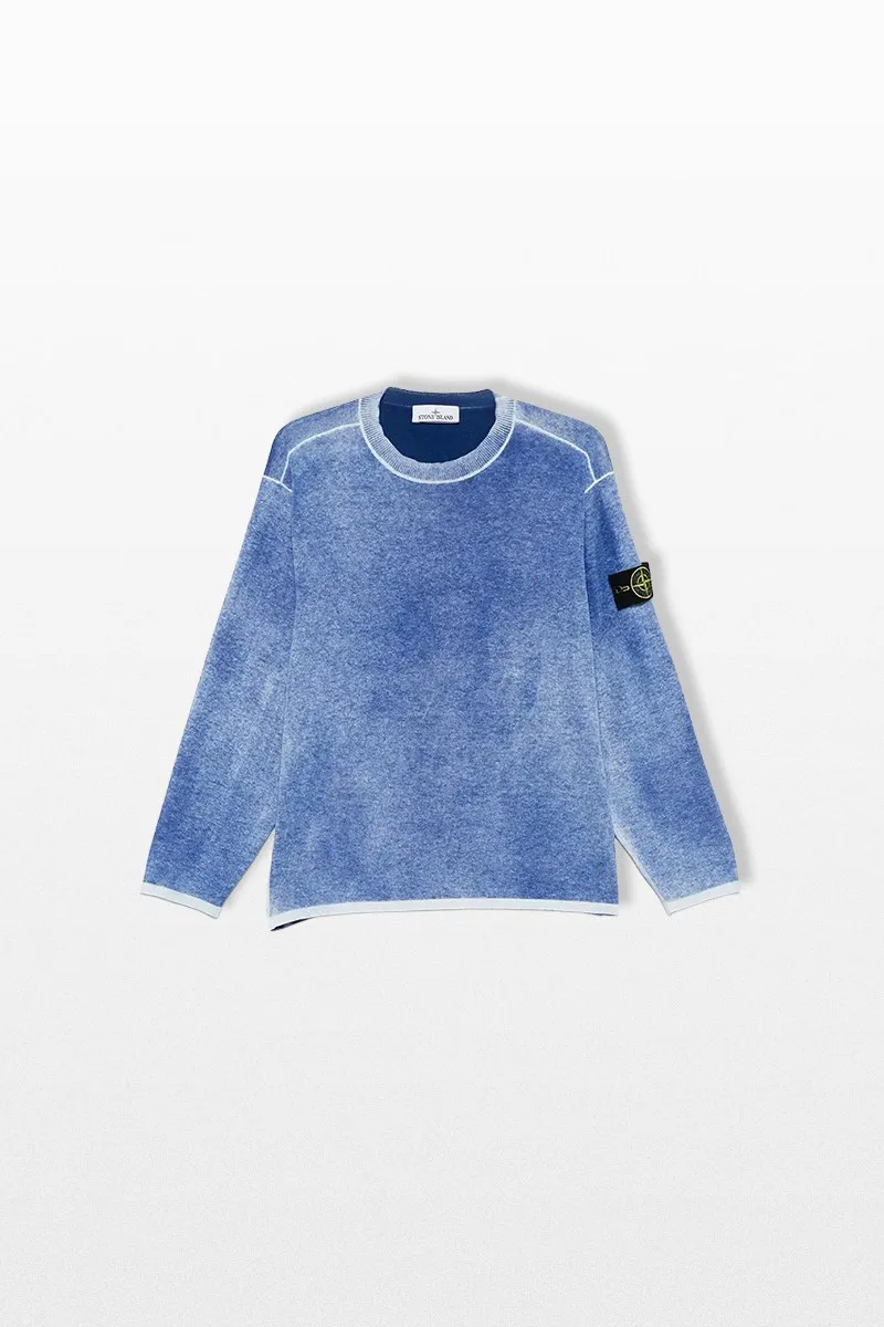 STONE ISLAND Ανδρικό Μπλε Garment-dyed Shirt