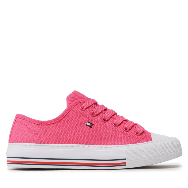 Sneakers Tommy Hilfiger Low Cut Lace-Up T3A9-32677-0890313 S Ροζ