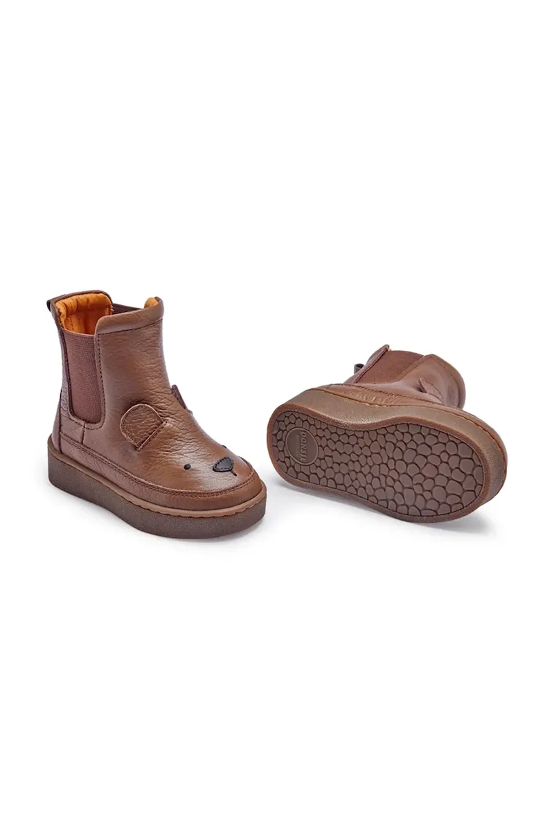 Δερμάτινα βρεφικά παπούτσια Donsje Thudo Classic Boots Bear
