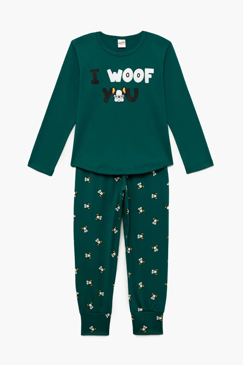 Minerva Παιδική χειμερινή βαμβακερή πυτζάμα "I Woof You" (4-10 ετών)-62294-843a