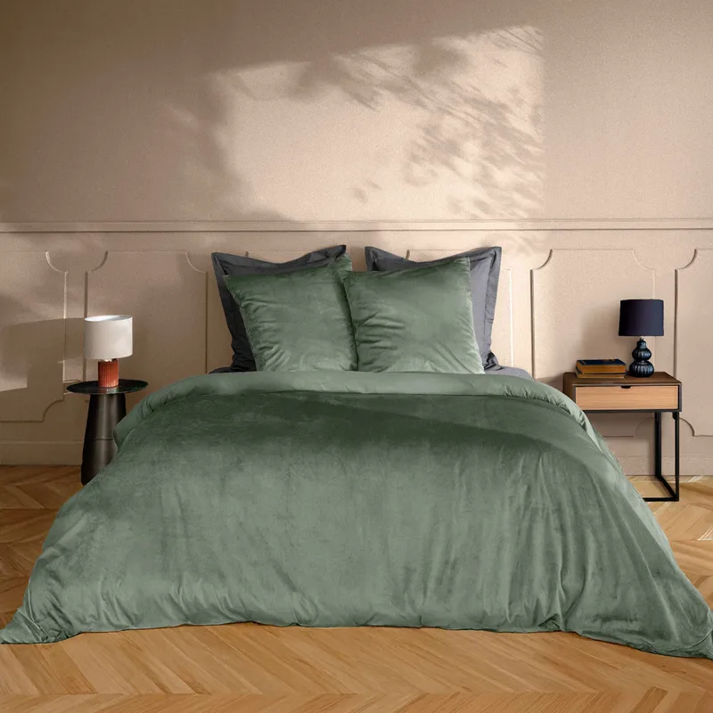 Παπλωματοθήκη Βελουτέ Υπέρδιπλη (220x240) + Διακοσμητικές Μαξιλαροθήκες L-C Velina Cedre 1645204