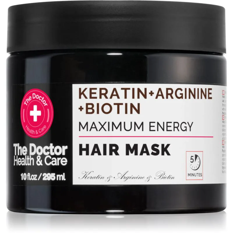 The Doctor Keratin + Arginine + Biotin Maximum Energy μάσκα κερατίνης για τα μαλλιά 295 ml