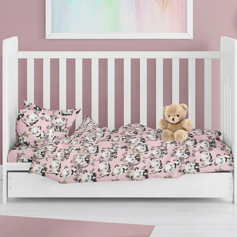 Φανελένιο Πάπλωμα Κούνιας 120X160 Dimcol Panda Bear 97 (120x160)