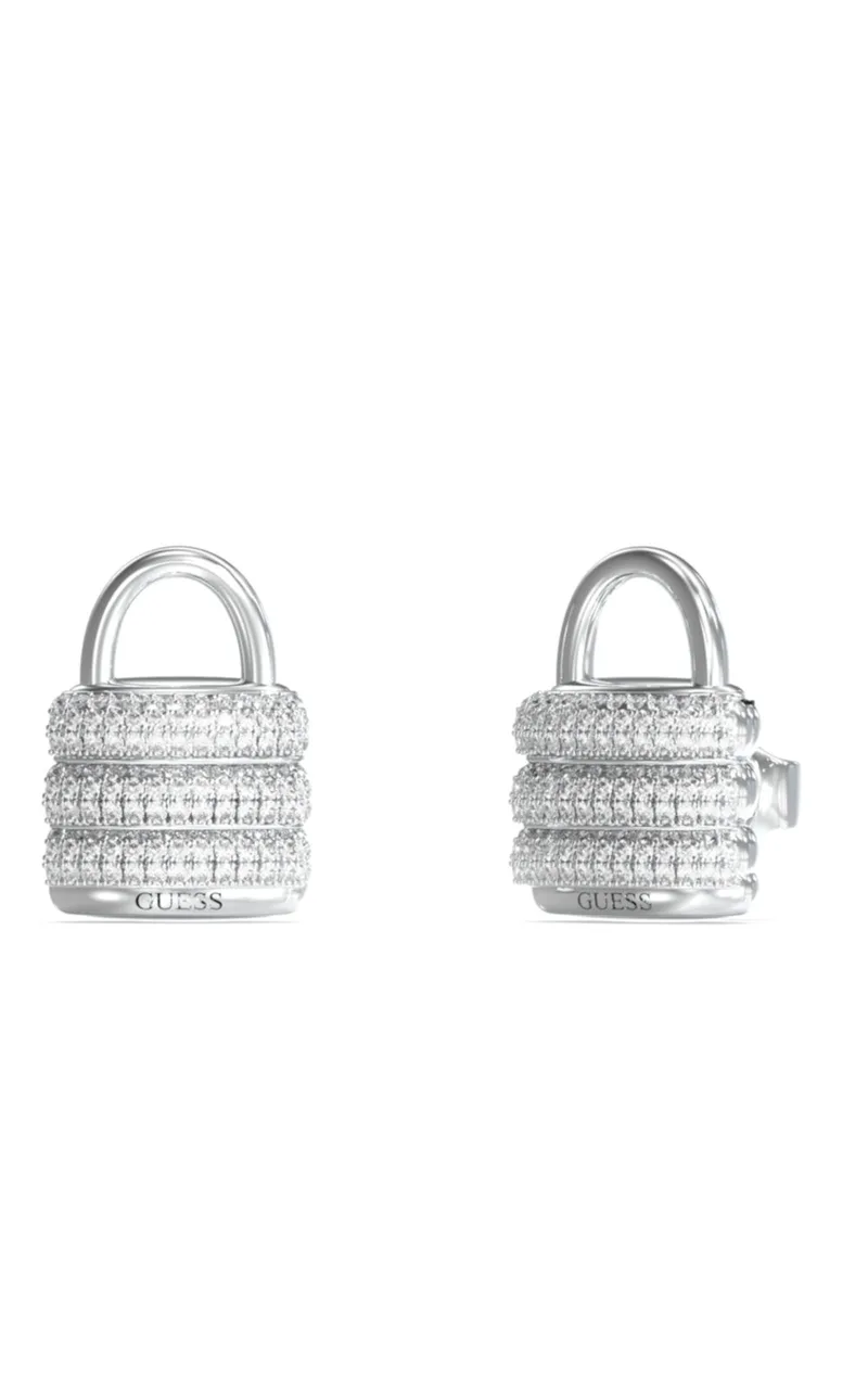 GUESS STEEL GUESS MY SECRET JUBE05419JWRHT/U Σκουλαρίκια Ασημένια Με Πέτρες