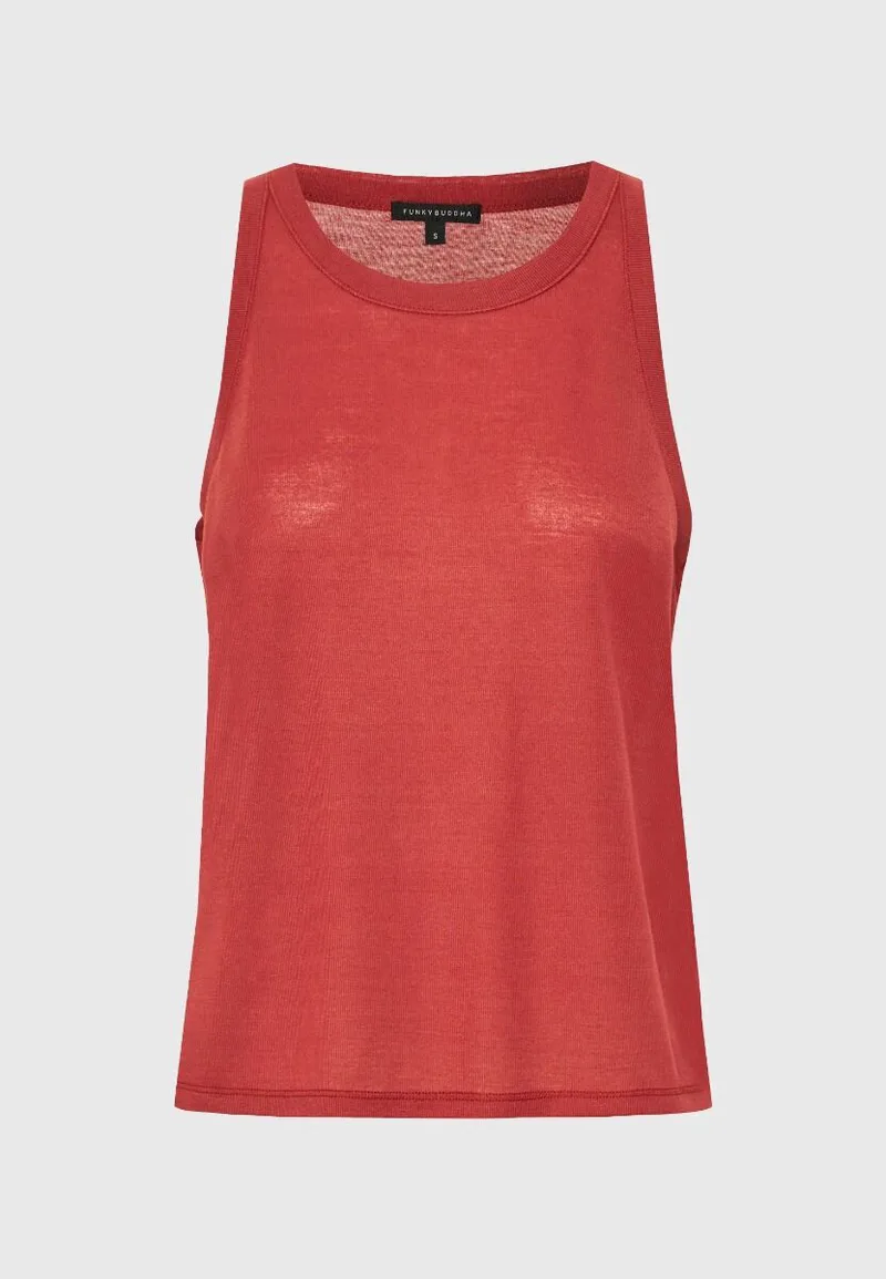 Funky Buddha Γυναικείο Tank Top FBL013-166-04 Κοραλί