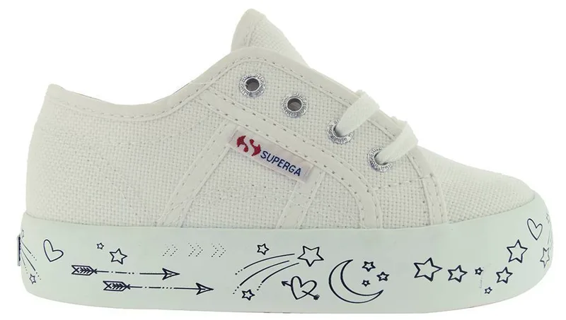 ΠΑΠΟΥΤΣΙ SUPERGA 2730 KIDS PRINTED PLATFORM S31121W ΛΕΥΚΟ (EU:31)