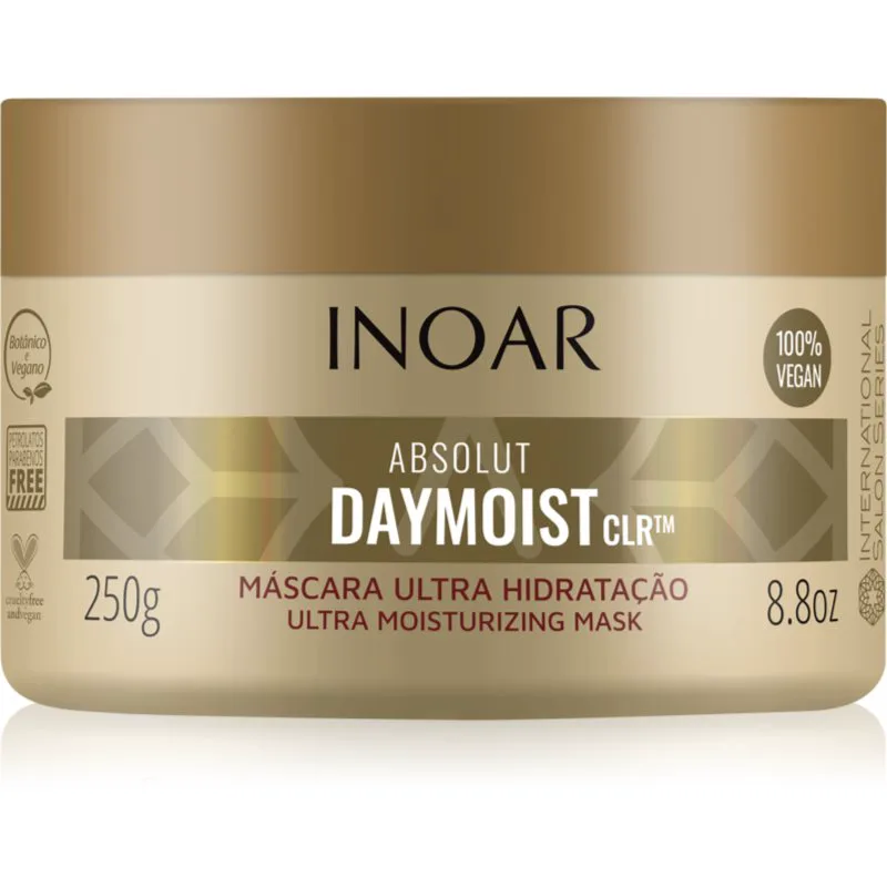INOAR Absolut Daymoist CLR™ εντατικά ενυδατική μάσκα για ξηρά και βαμμένα μαλλιά 250 γρ