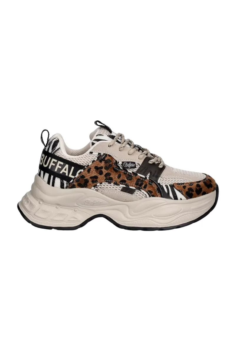 BUFFALO Γυναικεία Sneakers Yuno One - Μπεζ Animal Print-1636751-UNKNOWN