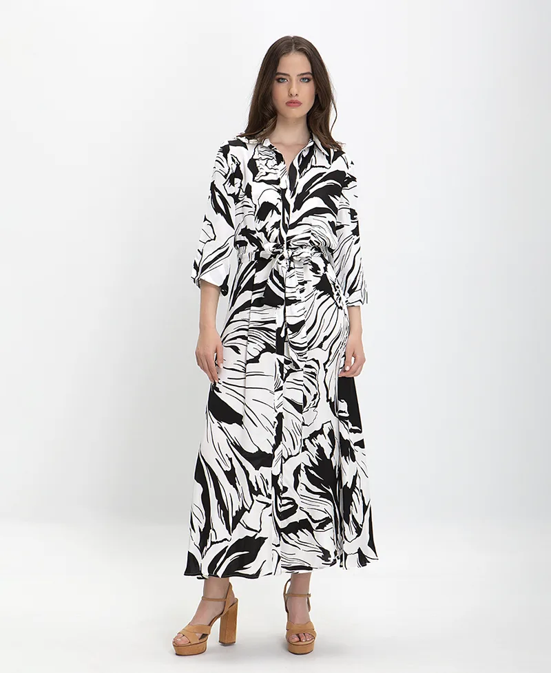 PennyBlack Φόρεμα Floral σε Ασπρόμαυρο