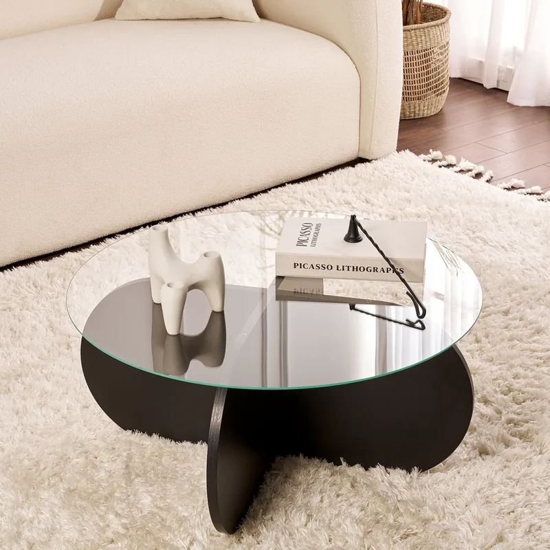 Τραπέζι Σαλονιού Aeris - Wood Black, Fume 668Nrd1104 (75x35x75)