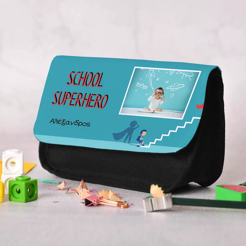 School Superhero - Κασετίνα Υφασμάτινη - Μαύρο
