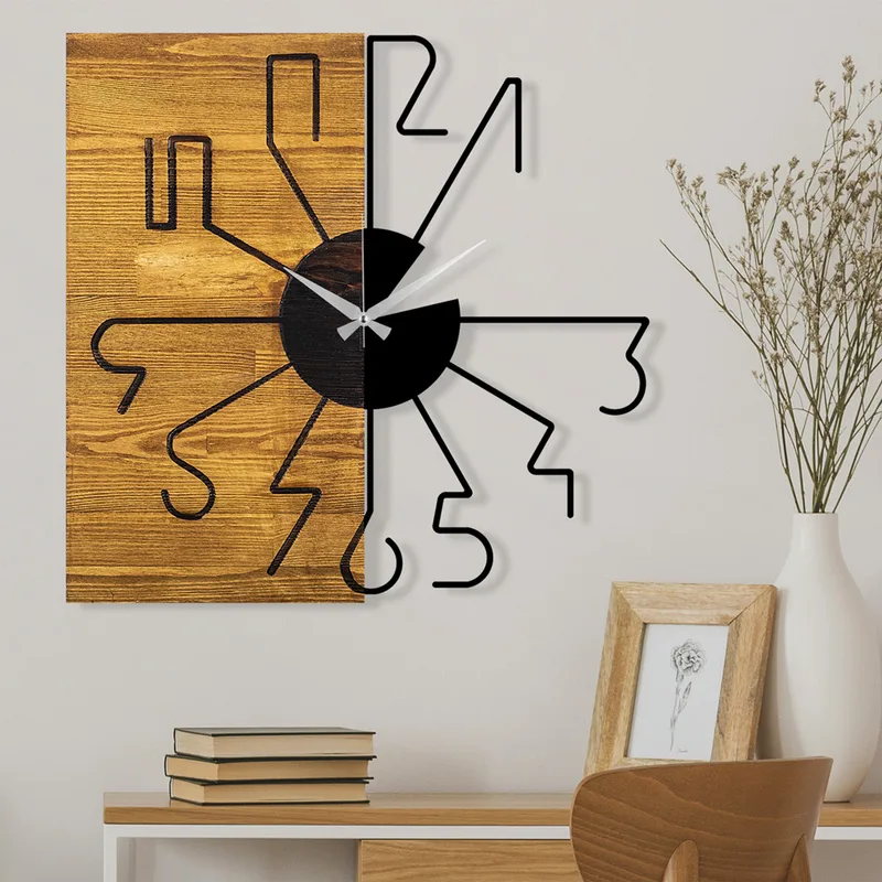 Ξύλινο Διακοσμητικό Ρολόι Τοίχου Wooden Clock 29 539Tnl1129 58x3x58 cm